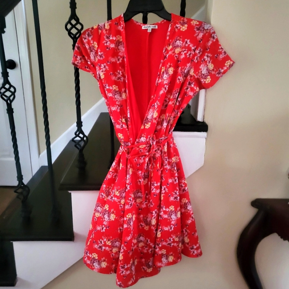 Charlotte Russe red wrap dress.  Size small.